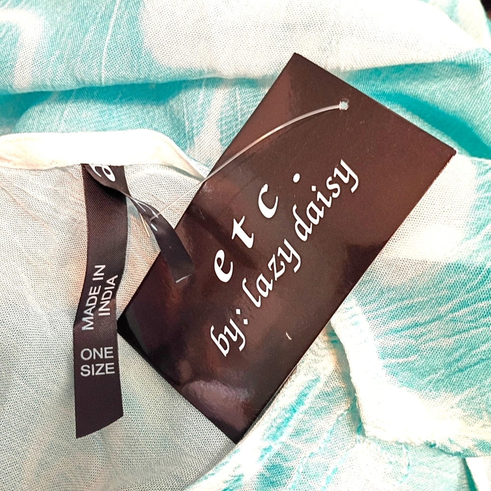 ETC -Turquoise Floral Swim Coverup - One Size - Picture 4 of 4